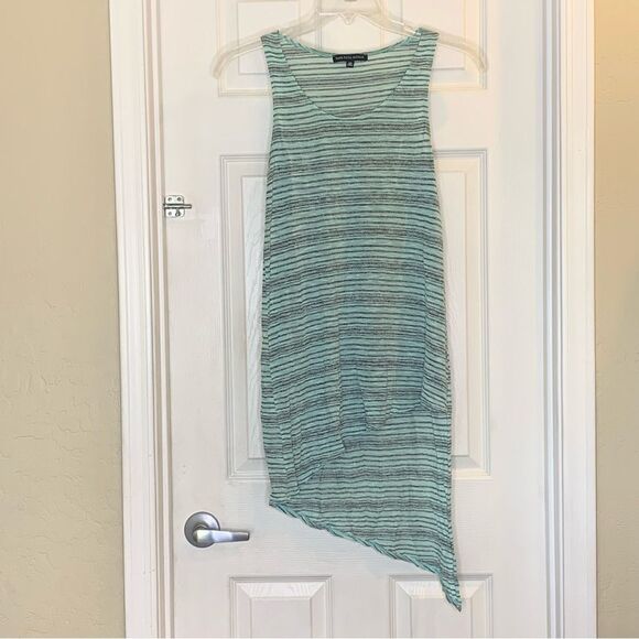 Saks Fifth Avenue Asymmetrical Tank Striped Size Medium - Picture 8 of 9